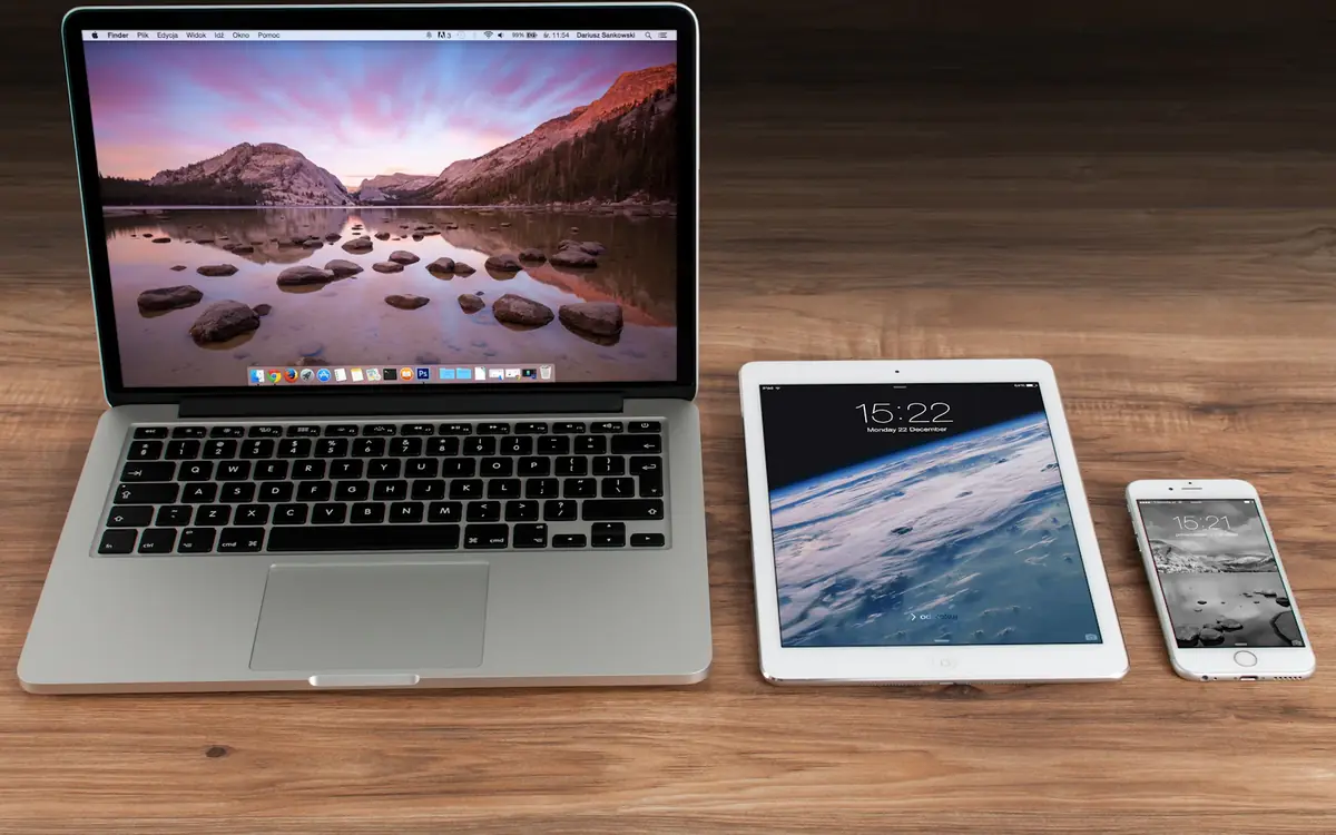 Laptop, tablet and phone used to test SpellMistake tools on every screen size